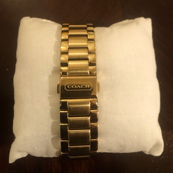 Golden Diamond Dial Coach Women’s Watch - Picture 1 of 5